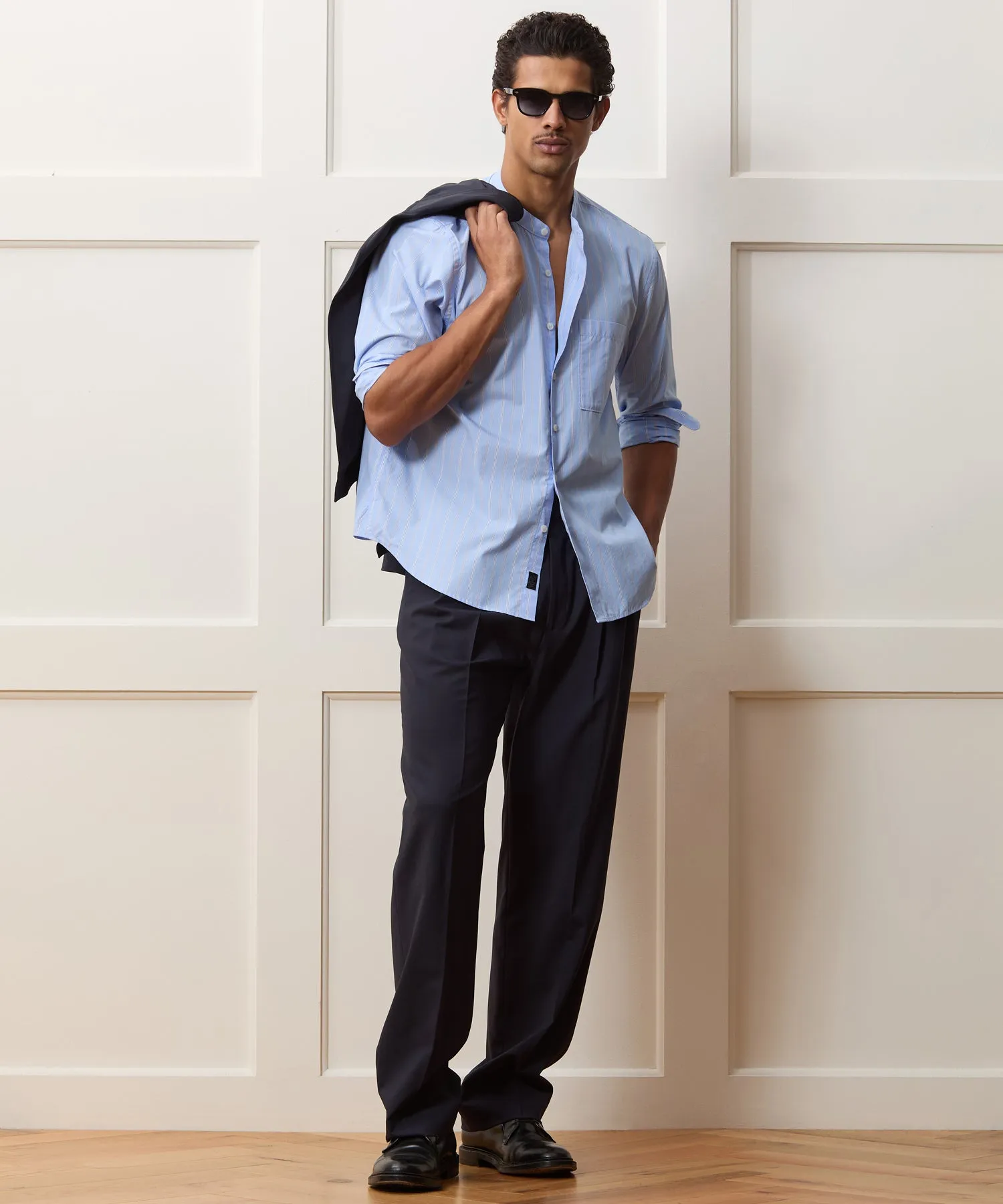 Poplin Band Collar Big Shirt sold by Todd Snyder product image thumbnail 3