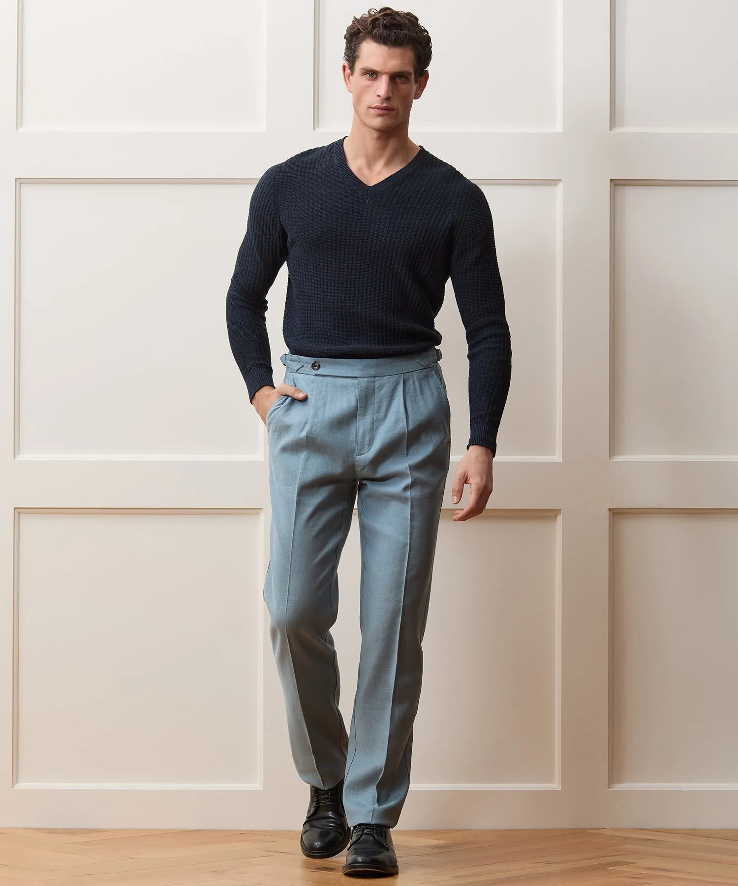 Italian Linen Side Tab Trouser sold by Todd Snyder product image thumbnail 3