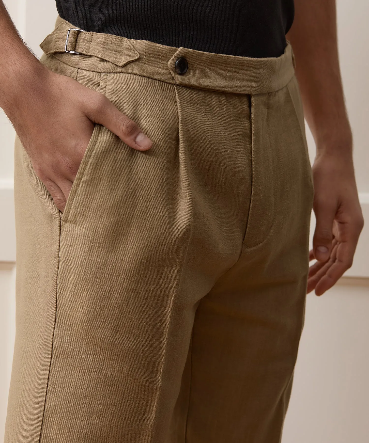 Italian Linen Side Tab Trouser sold by Todd Snyder product image thumbnail 4