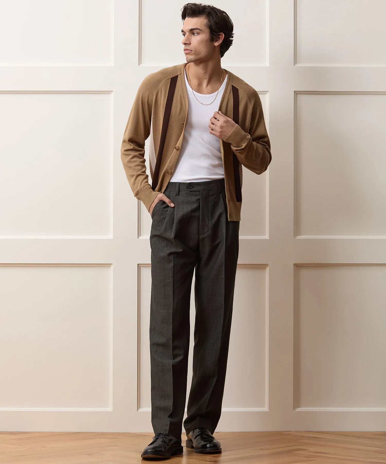 Italian Wool-Linen Pinstripe Wythe Trouser sold by Todd Snyder product image thumbnail 3