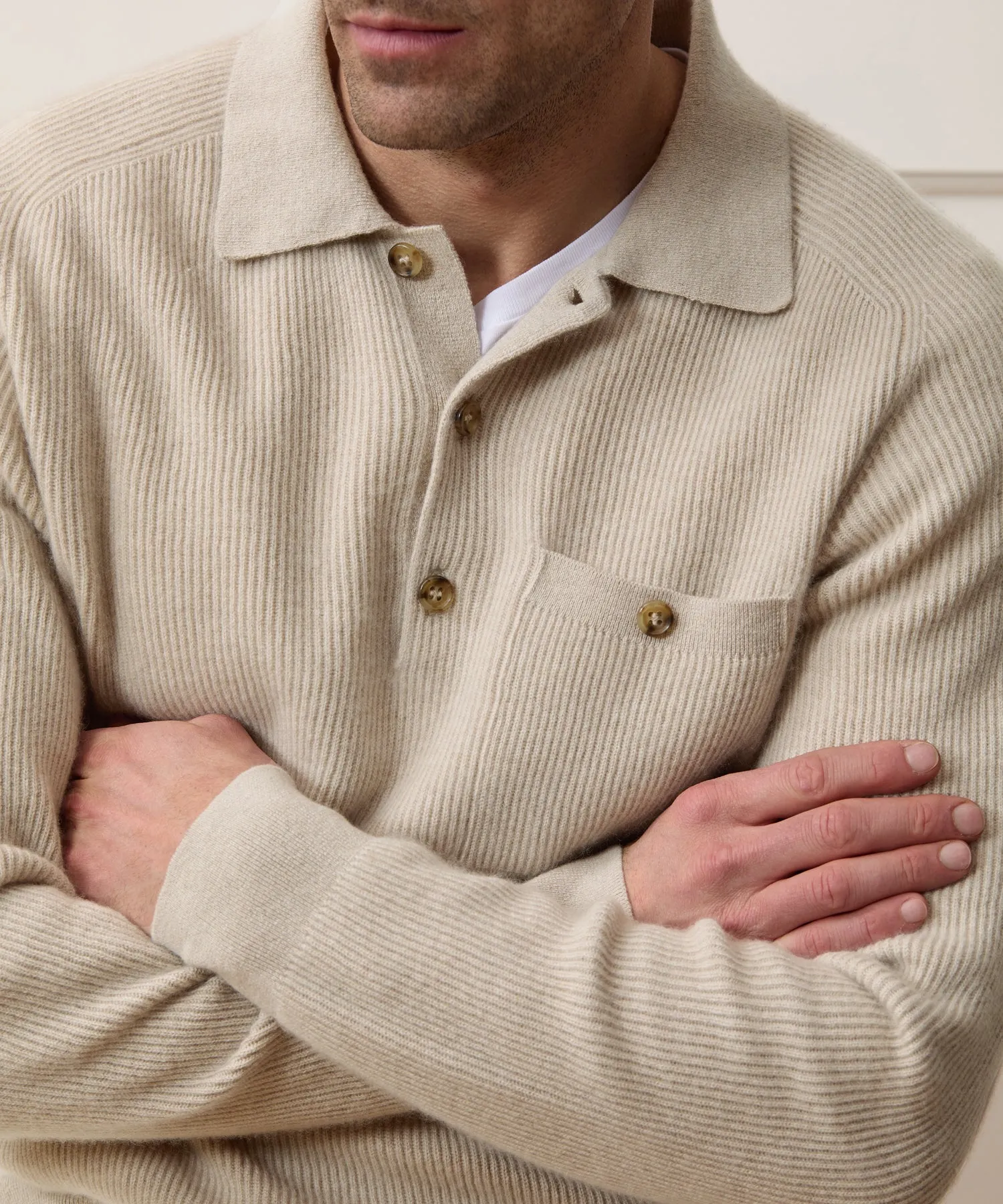 Made in Italy Cashmere Sweater Polo sold by Todd Snyder product image thumbnail 3