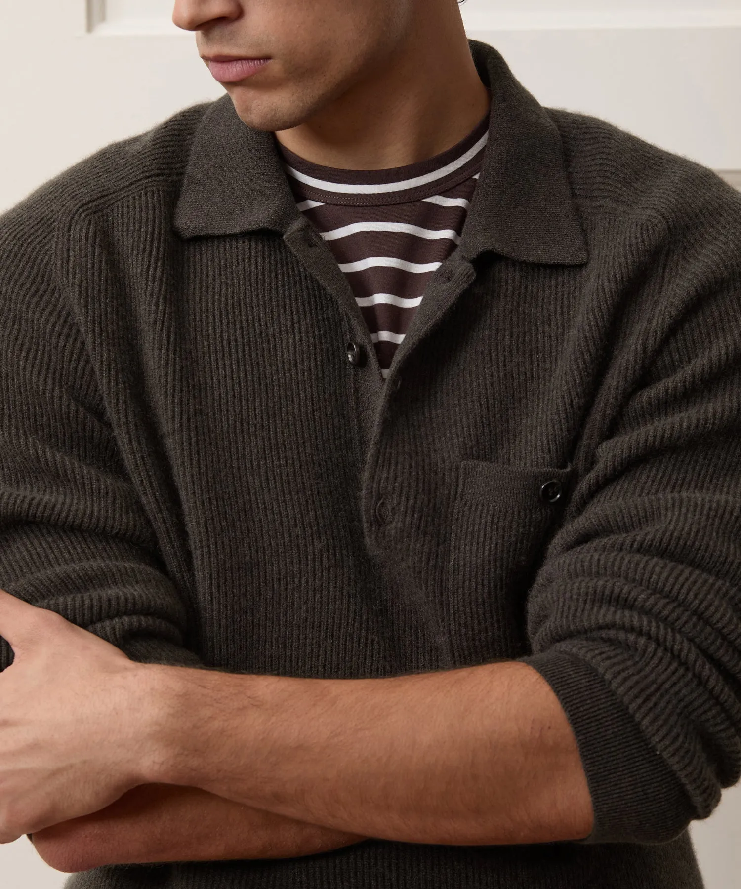 Made in Italy Cashmere Sweater Polo sold by Todd Snyder product image thumbnail 3