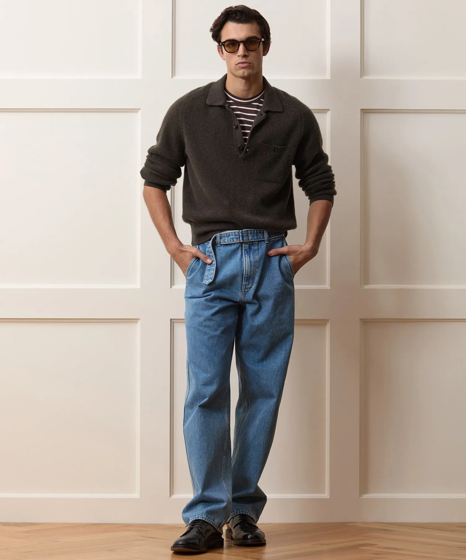 Made in Italy Cashmere Sweater Polo sold by Todd Snyder product image thumbnail 5