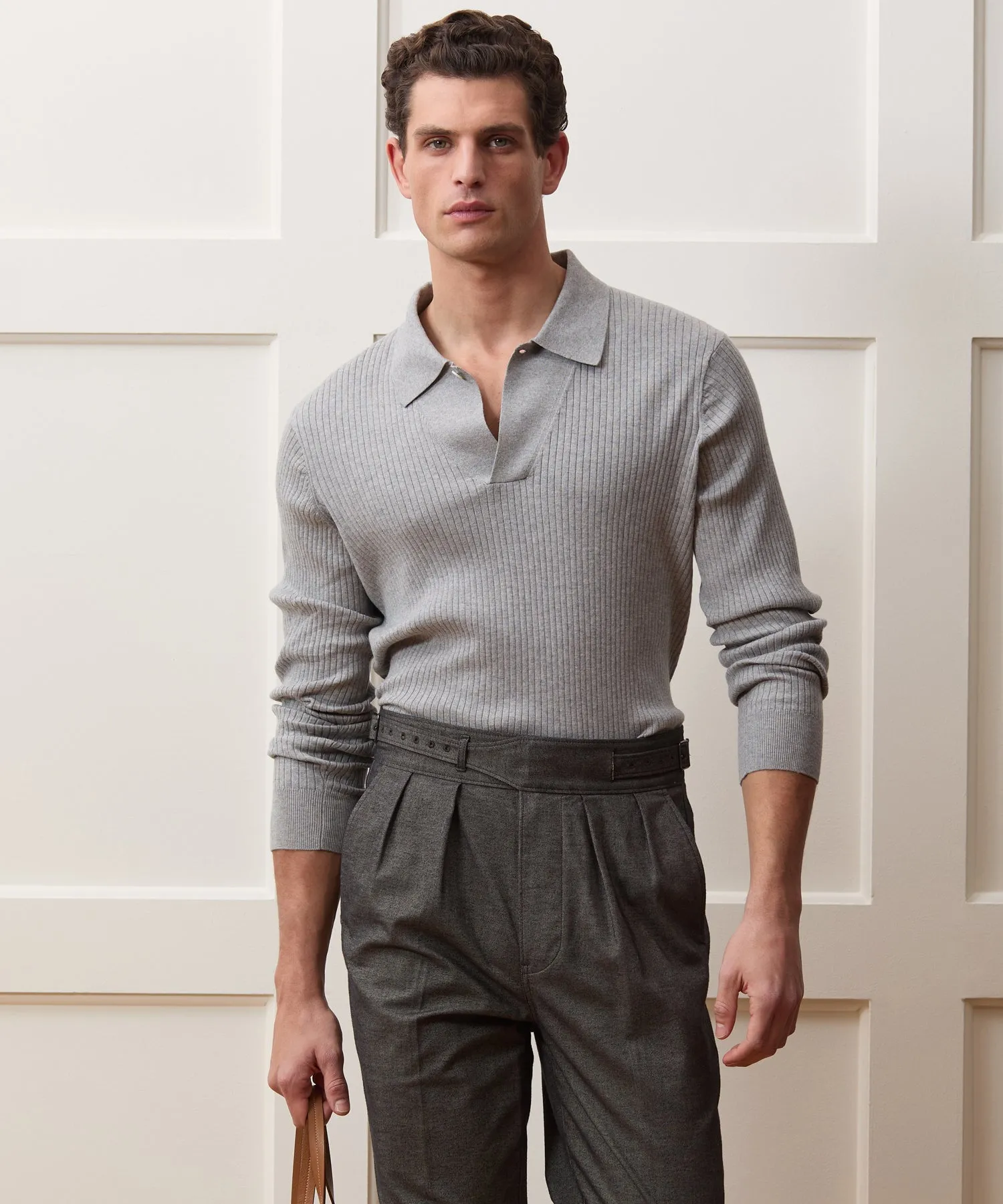 Ribbed Cotton-Cashmere Sweater Polo sold by Todd Snyder product image thumbnail 2