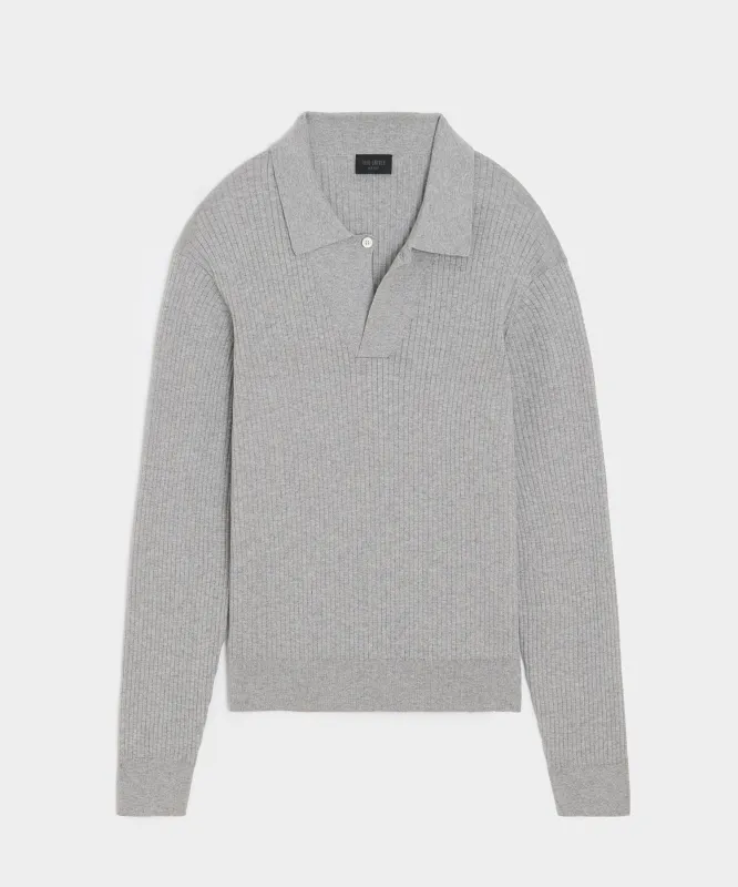 Ribbed Cotton-Cashmere Sweater Polo sold by Todd Snyder