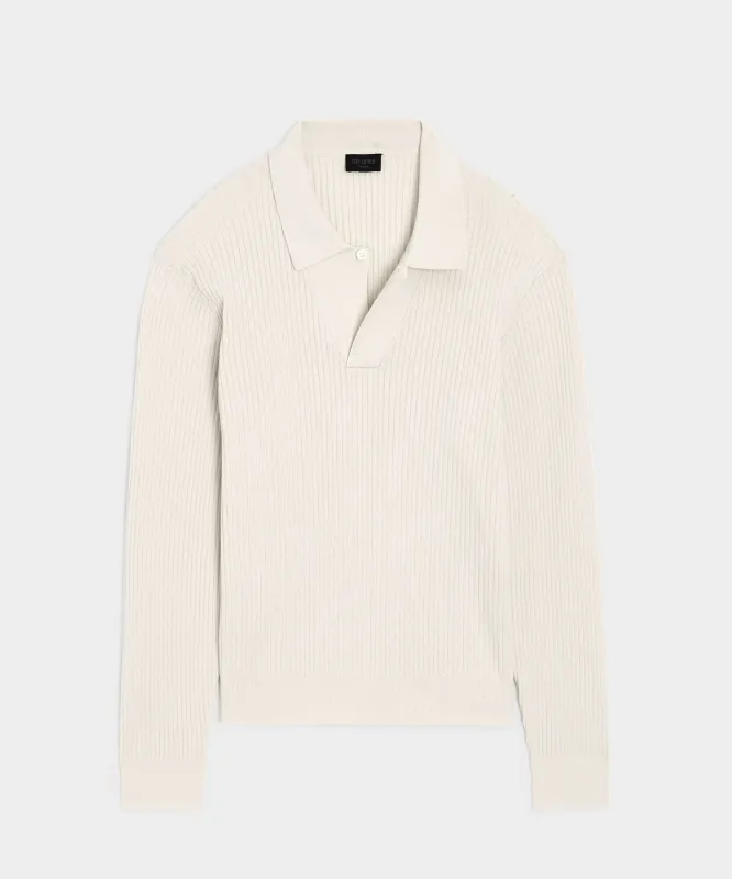 Ribbed Cotton-Cashmere Sweater Polo sold by Todd Snyder