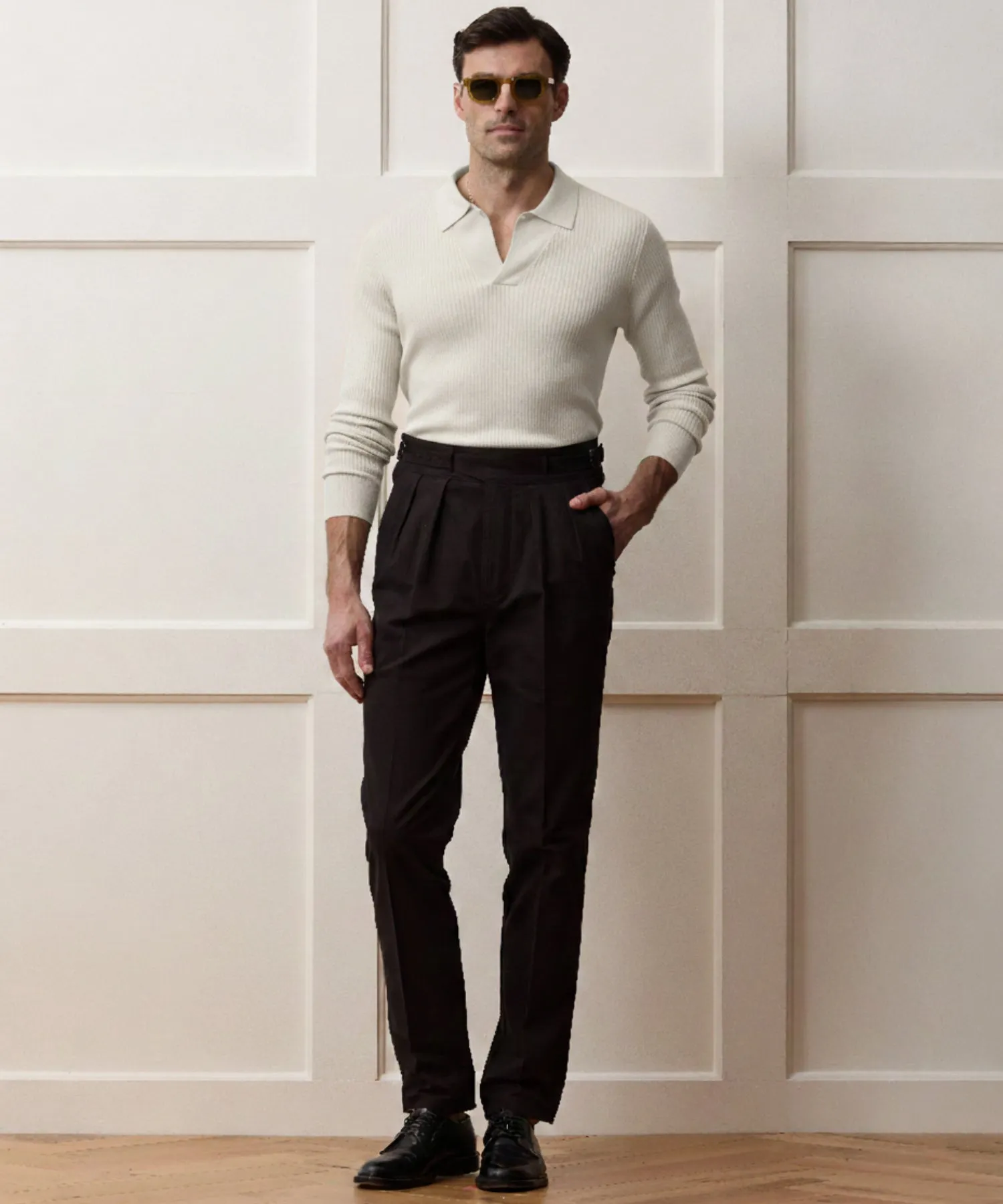 Ribbed Cotton-Cashmere Sweater Polo sold by Todd Snyder product image thumbnail 5