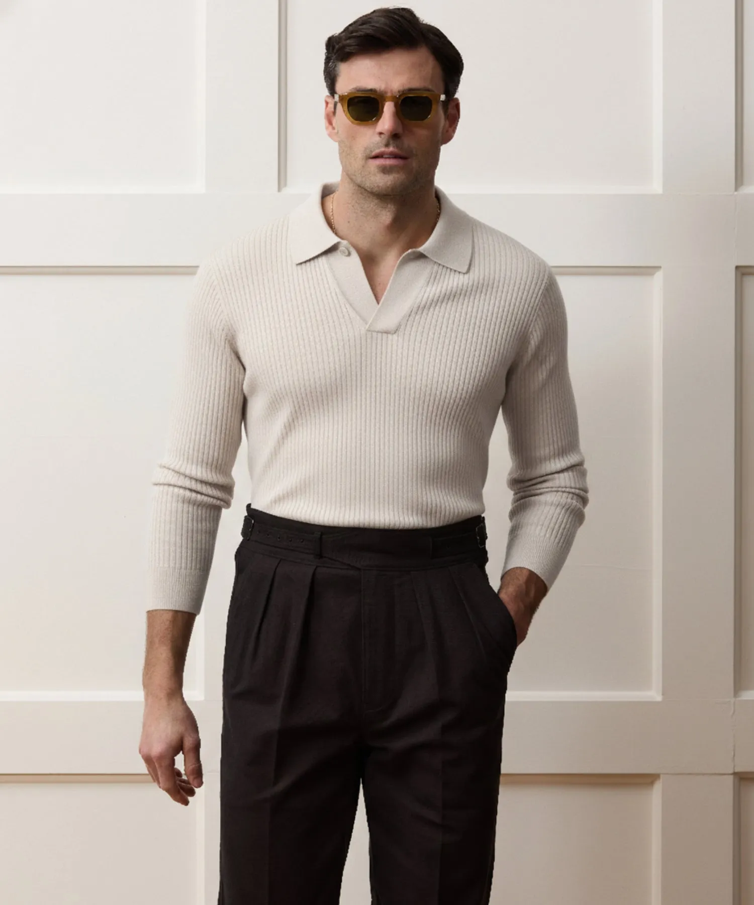 Ribbed Cotton-Cashmere Sweater Polo sold by Todd Snyder product image thumbnail 2