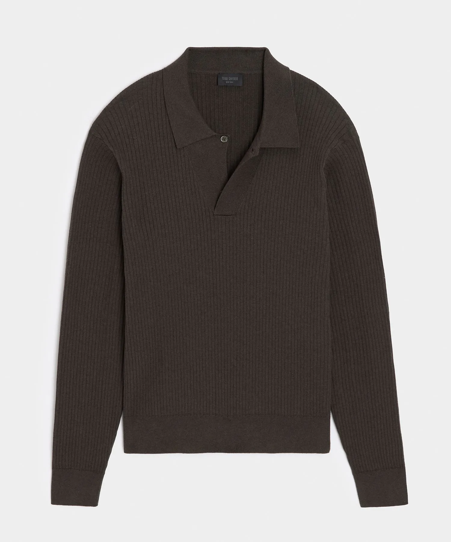 Ribbed Cotton-Cashmere Sweater Polo sold by Todd Snyder