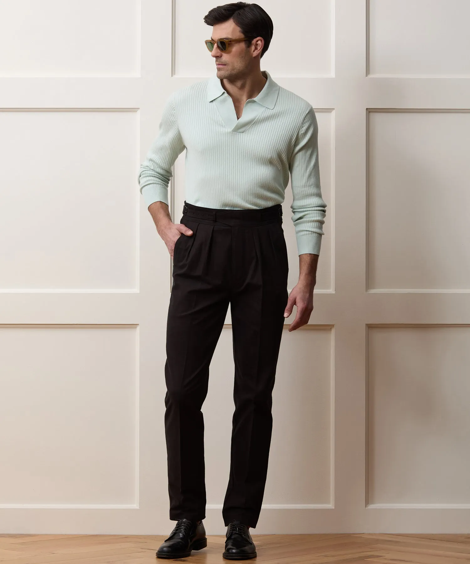 Ribbed Cotton-Cashmere Sweater Polo sold by Todd Snyder product image thumbnail 5