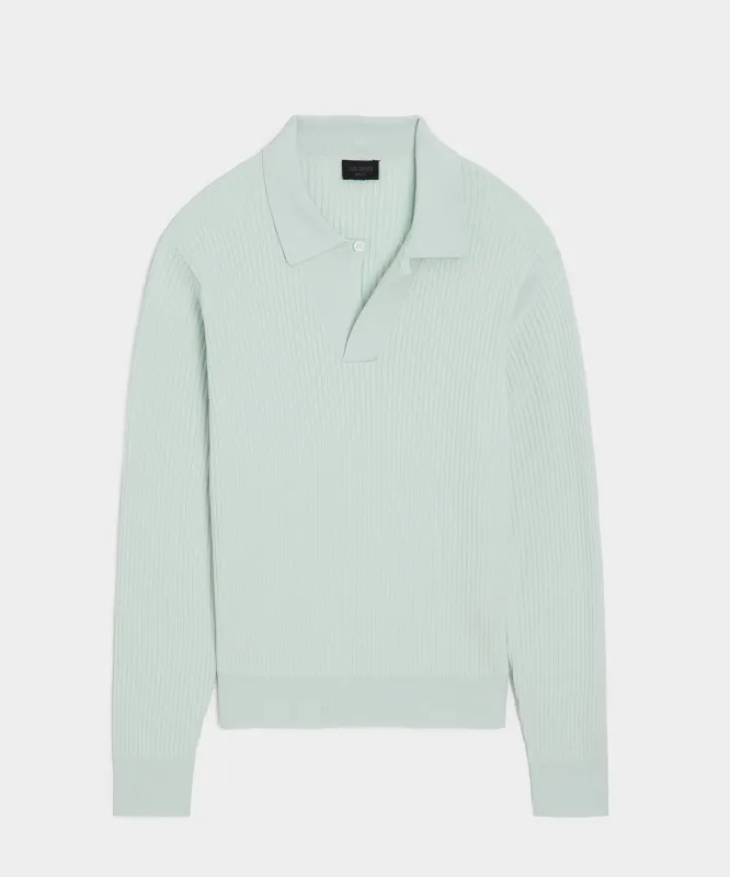 Ribbed Cotton-Cashmere Sweater Polo sold by Todd Snyder