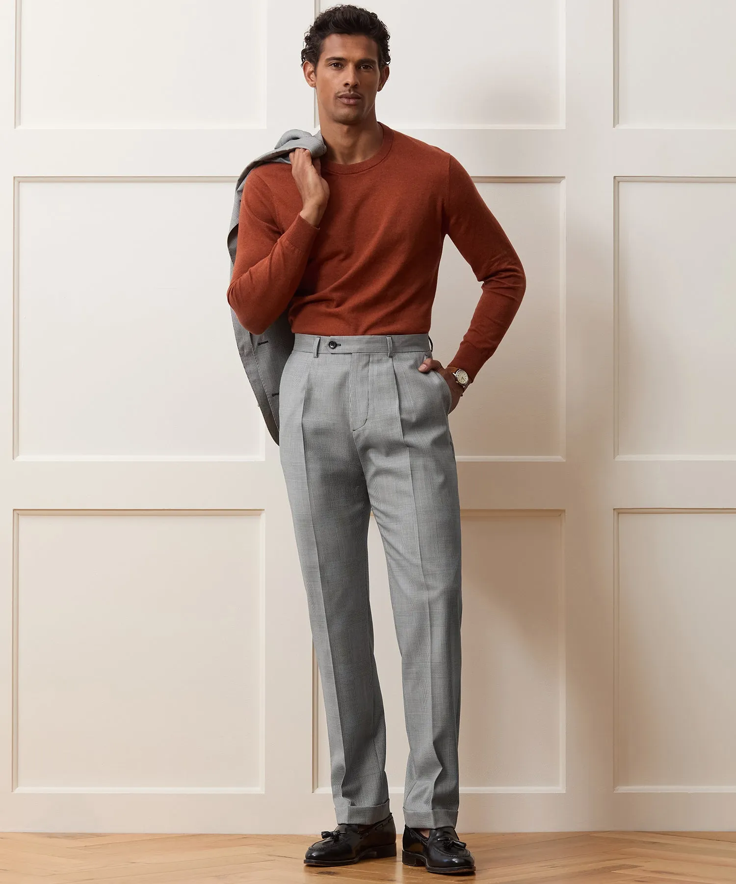 Italian Wool Glen Plaid Madison Trouser sold by Todd Snyder product image thumbnail 3