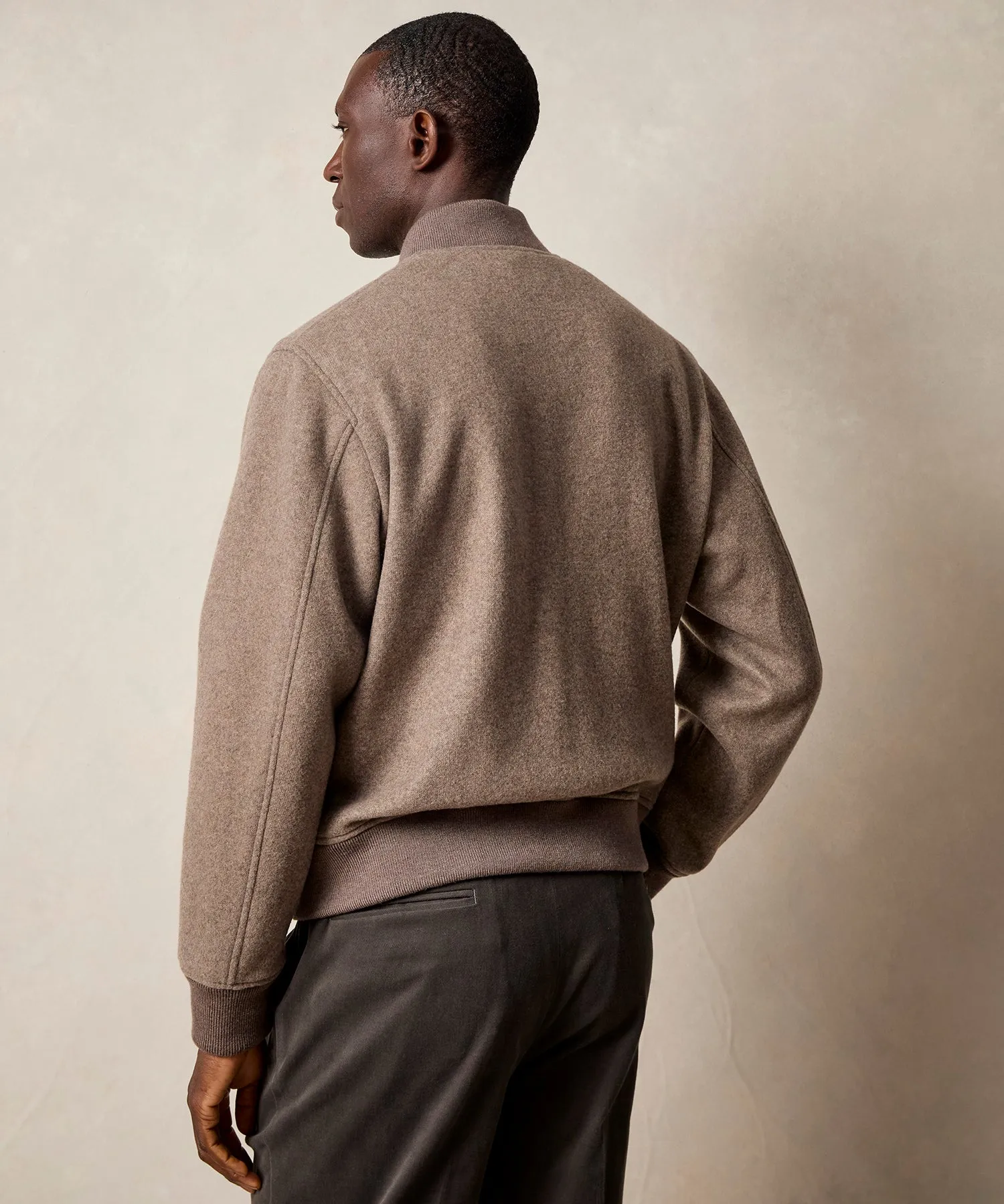 Italian Cashmere Bomber in Taupe sold by Todd Snyder product image thumbnail 5