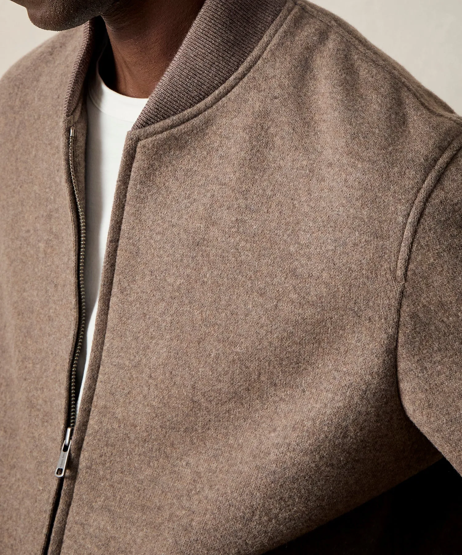 Italian Cashmere Bomber in Taupe sold by Todd Snyder product image thumbnail 4