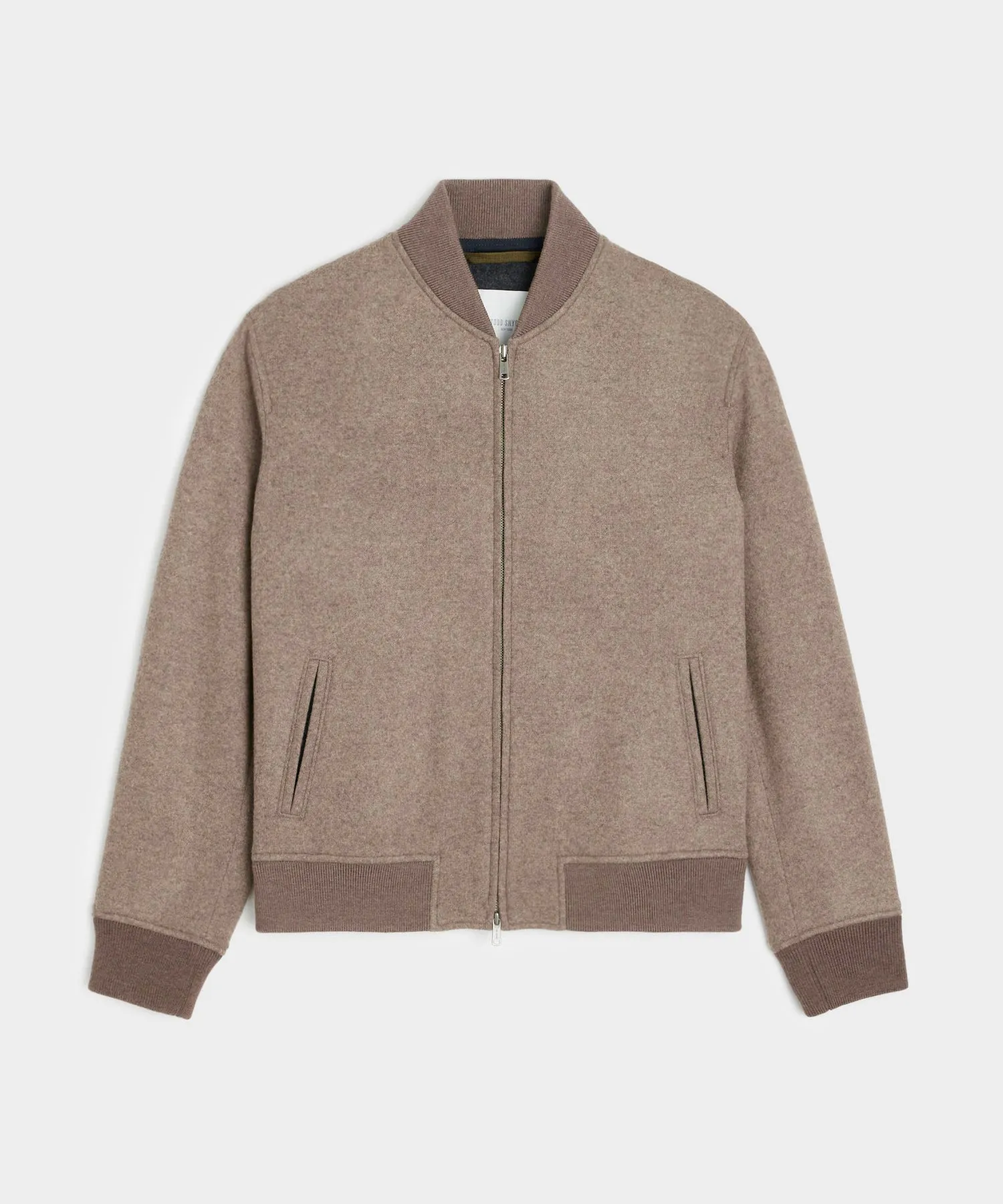 Italian Cashmere Bomber in Taupe sold by Todd Snyder