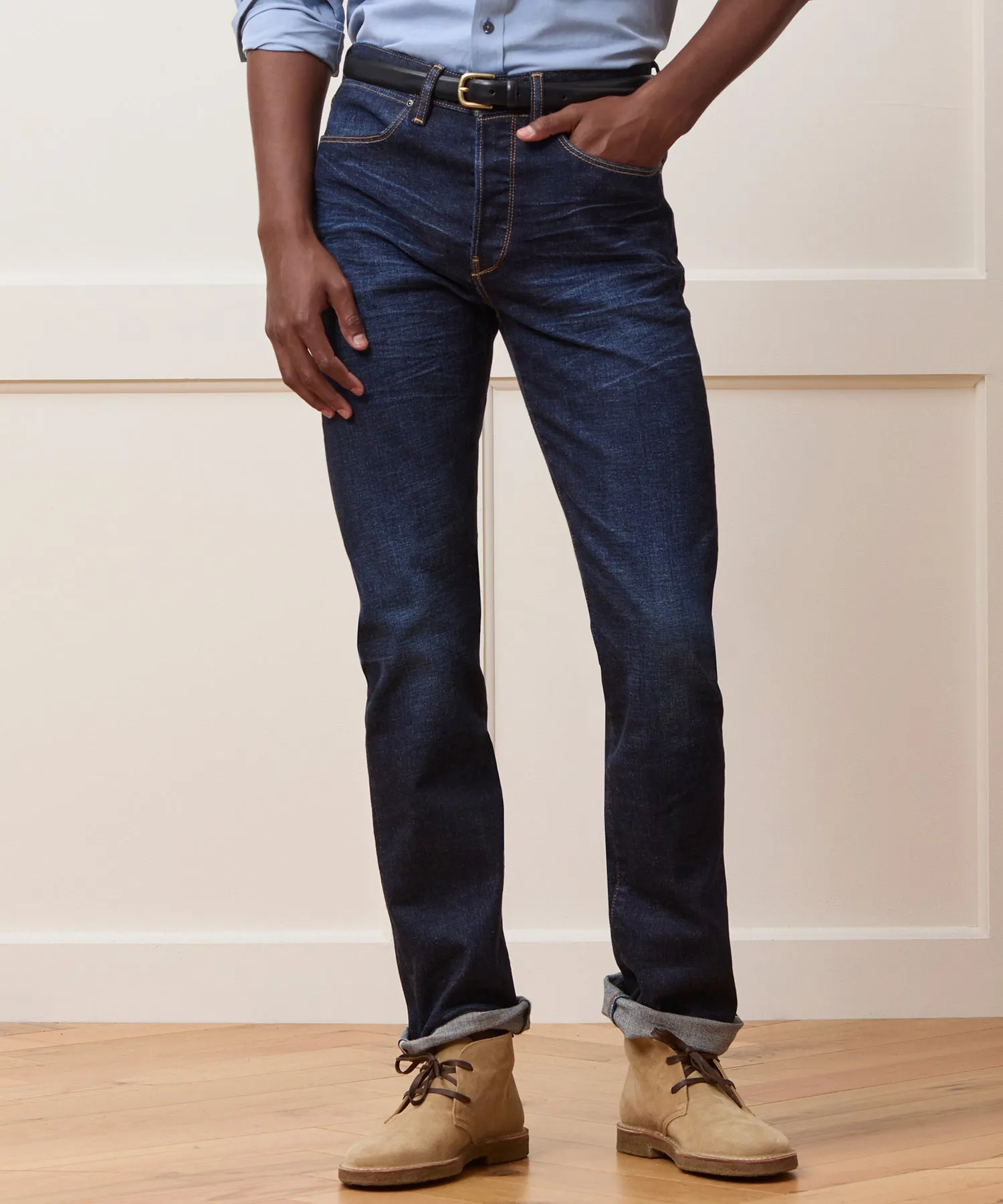 Straight Japanese Selvedge Stretch Jean in Worn Indigo sold by Todd Snyder product image thumbnail 2