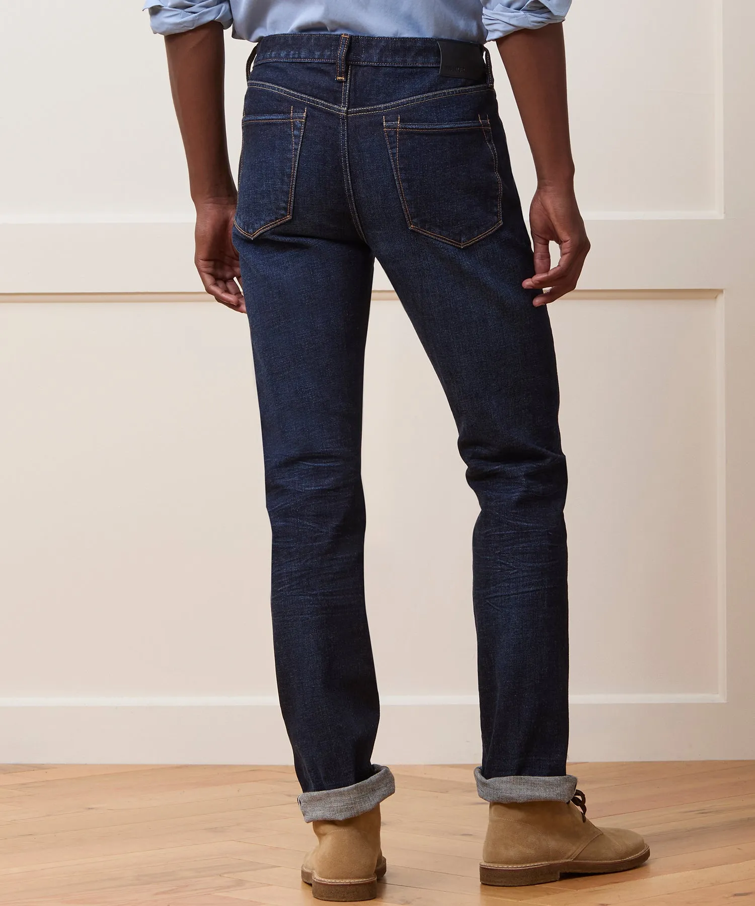Straight Japanese Selvedge Stretch Jean in Worn Indigo sold by Todd Snyder product image thumbnail 3