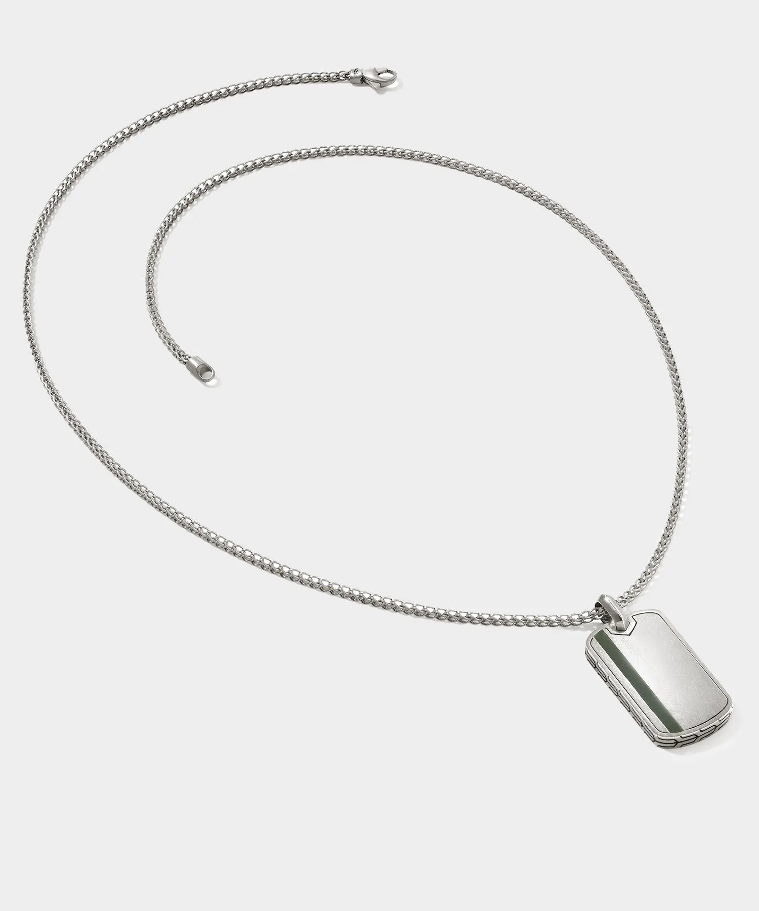 Todd Snyder x John Hardy Silver Green Enamel Dog Tag Pendant sold by Todd Snyder product image thumbnail 3