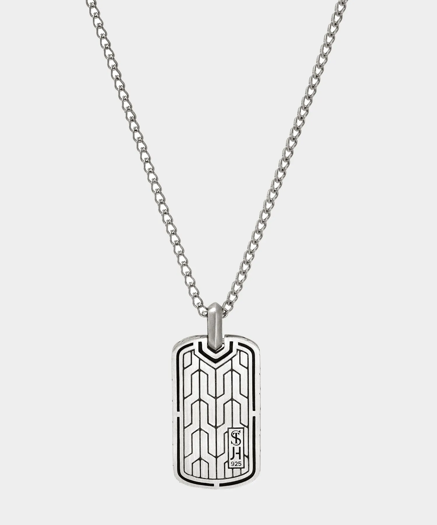 Todd Snyder x John Hardy Silver Green Enamel Dog Tag Pendant sold by Todd Snyder product image thumbnail 2