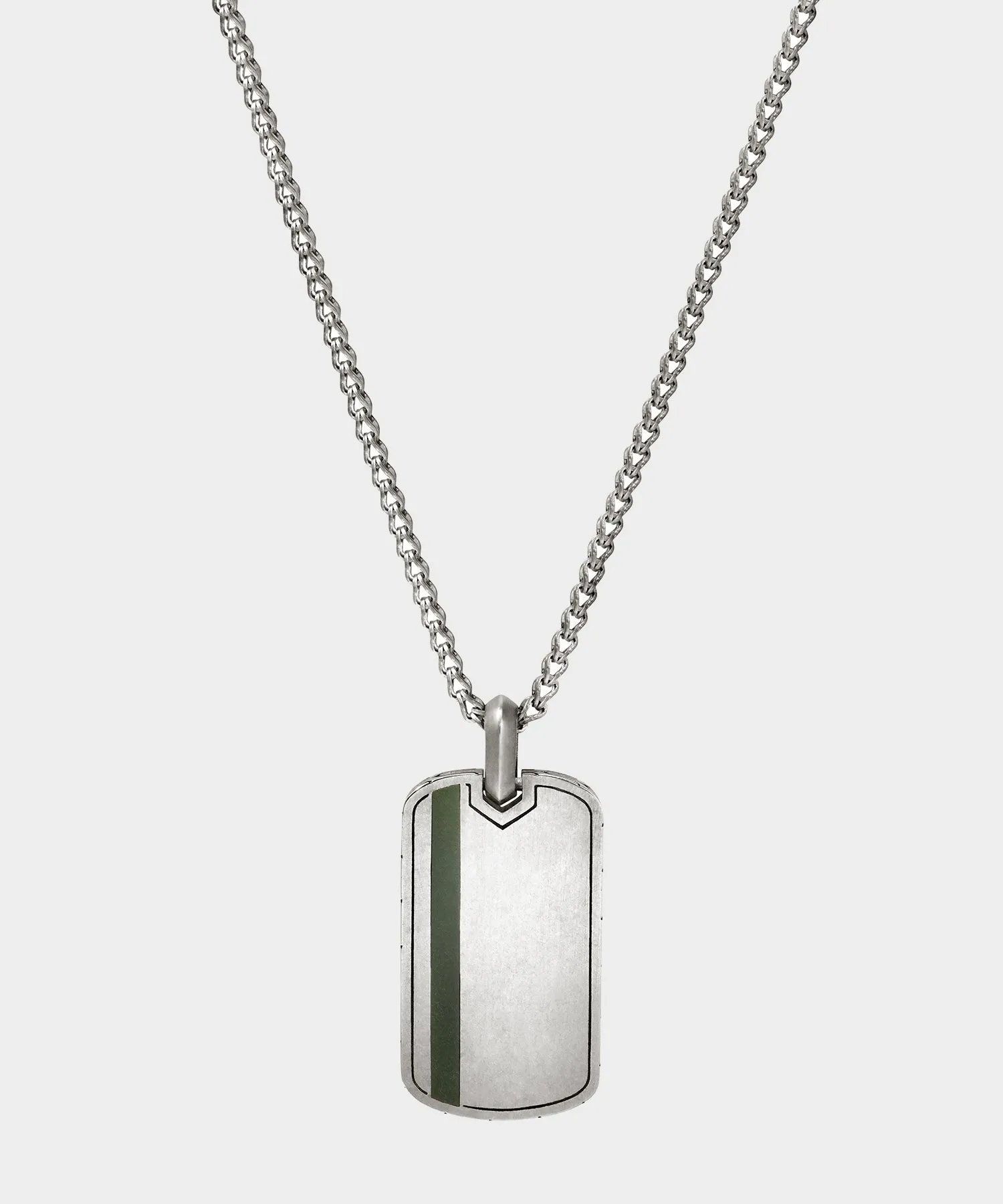 Todd Snyder x John Hardy Silver Green Enamel Dog Tag Pendant sold by Todd Snyder