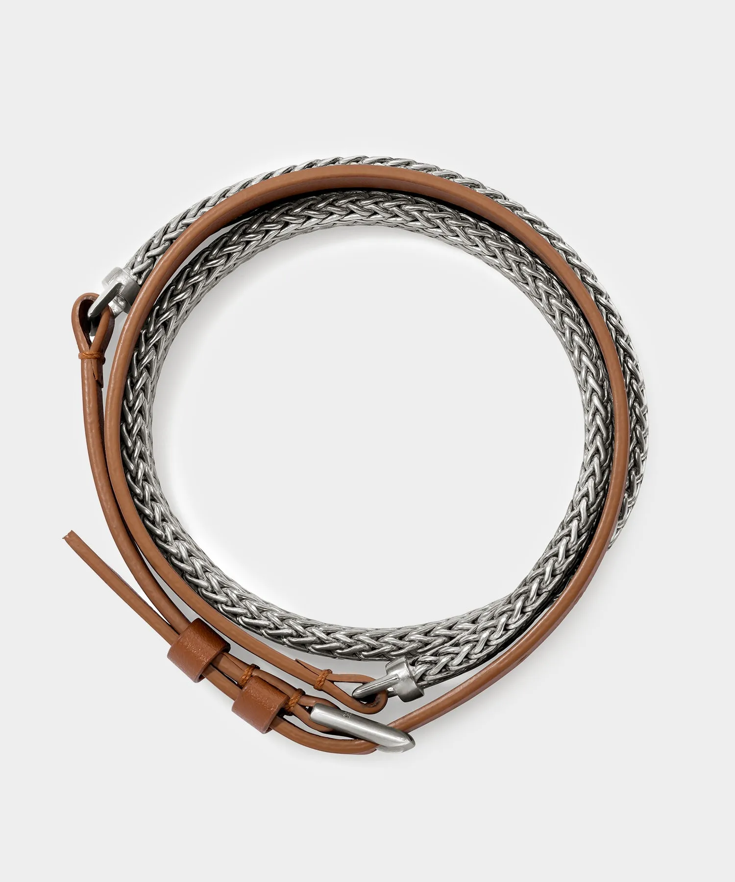 Todd Snyder x John Hardy Sterling Silver Chain and Leather Bracelet sold by Todd Snyder product image thumbnail 4