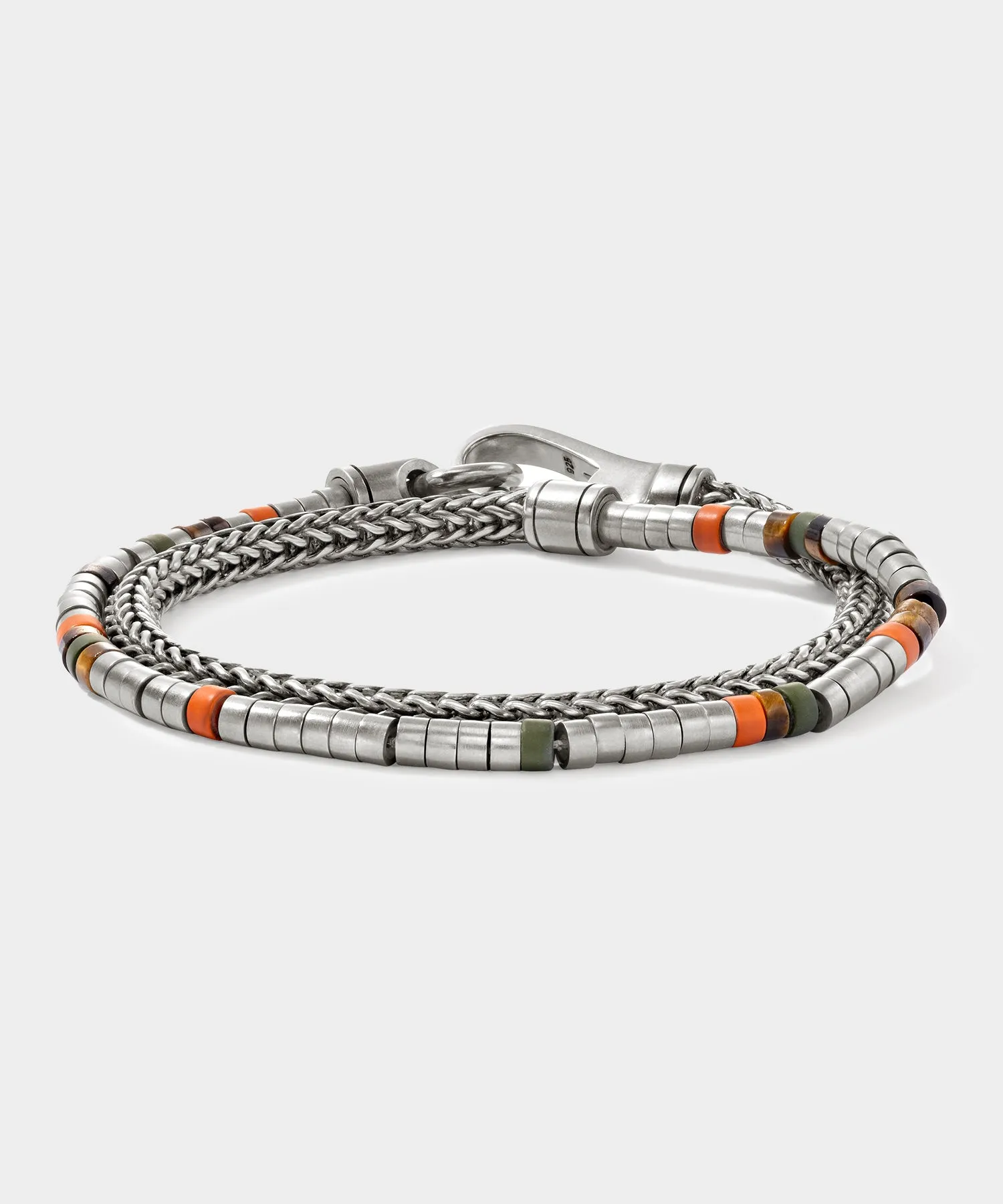 Todd Snyder x John Hardy Heishi Silver Double Wrap Bracelet sold by Todd Snyder product image thumbnail 2