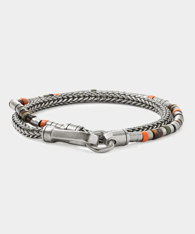 Todd Snyder x John Hardy Heishi Silver Double Wrap Bracelet sold by Todd Snyder