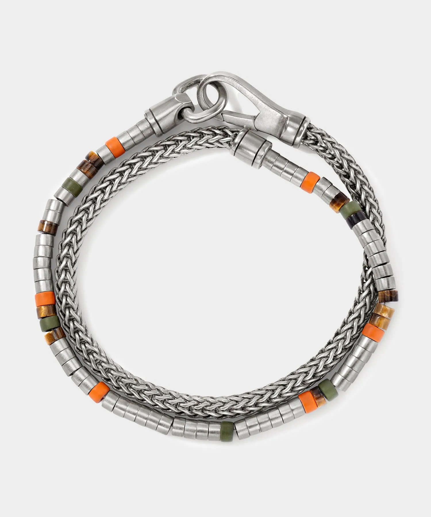 Todd Snyder x John Hardy Heishi Silver Double Wrap Bracelet sold by Todd Snyder product image thumbnail 3