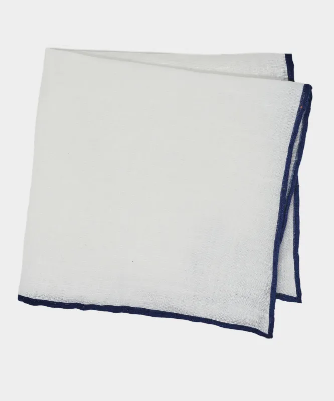 Italian Linen Pocket Square in Navy made by Todd Snyder