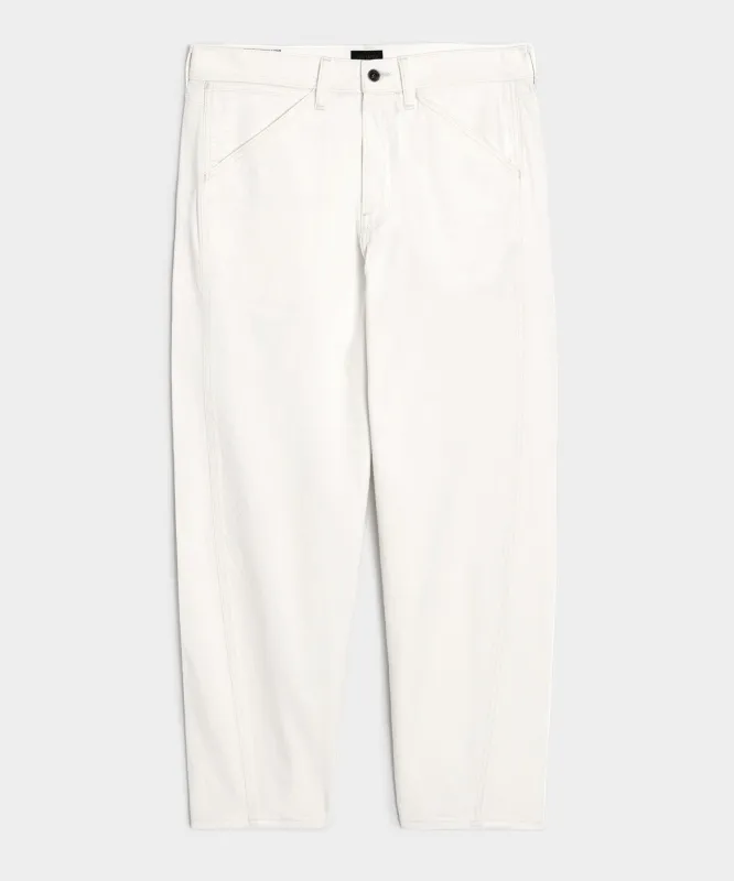 Relaxed Barrel Jean in White made by Todd Snyder