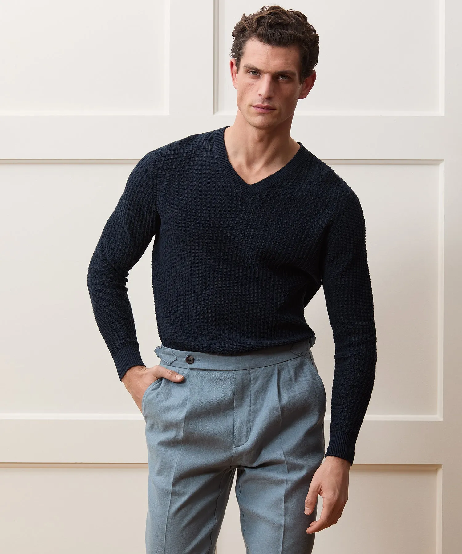 Inis Meáin Linen Marl V-Neck Sweater sold by Todd Snyder product image thumbnail 2