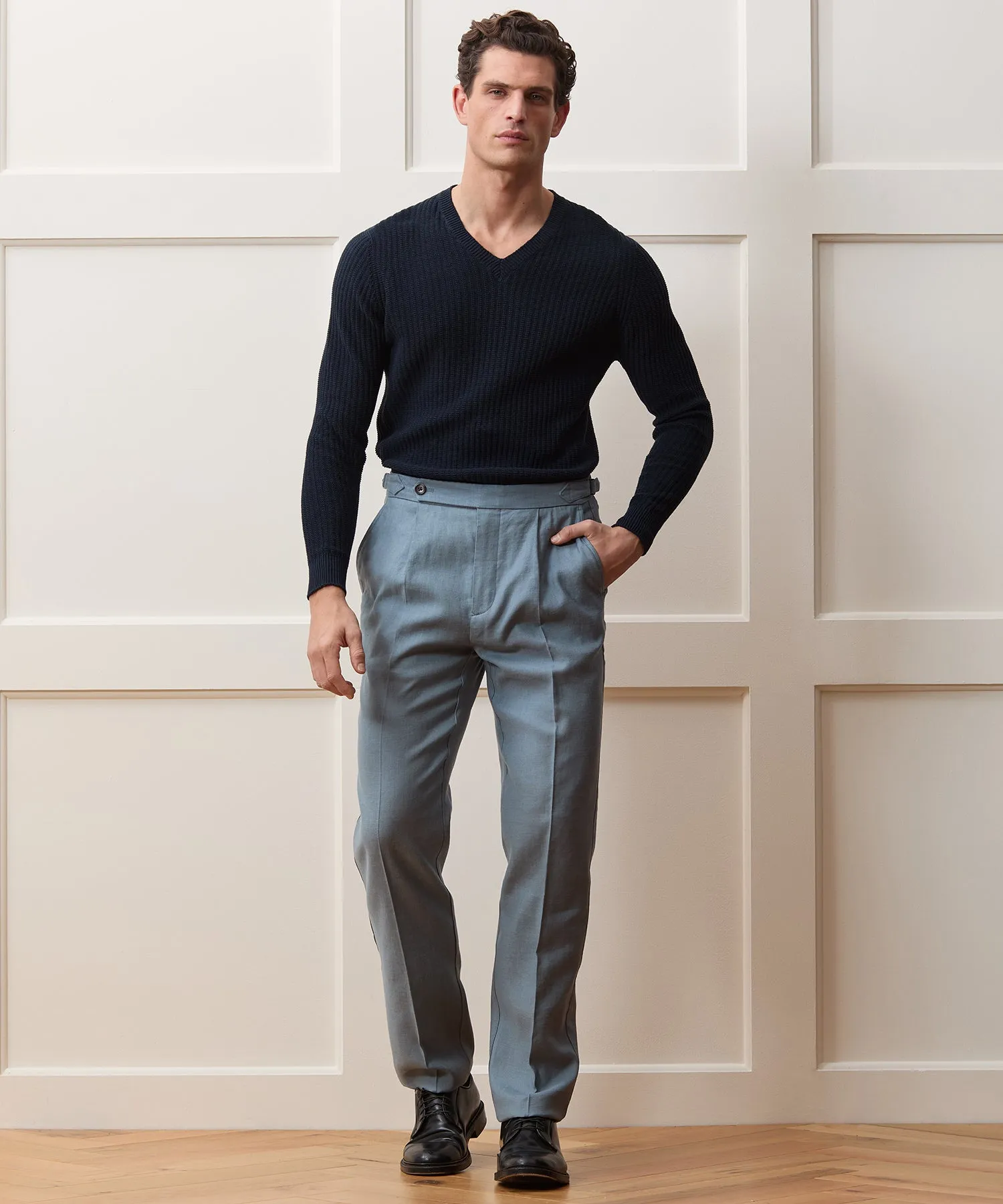 Inis Meáin Linen Marl V-Neck Sweater sold by Todd Snyder product image thumbnail 3