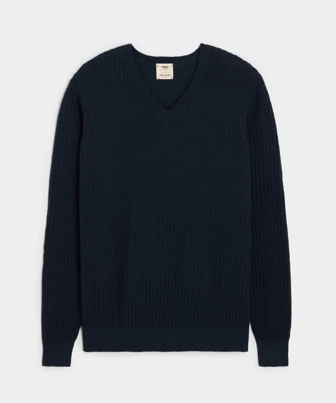 Inis Meáin Linen Marl V-Neck Sweater made by Inis Meain