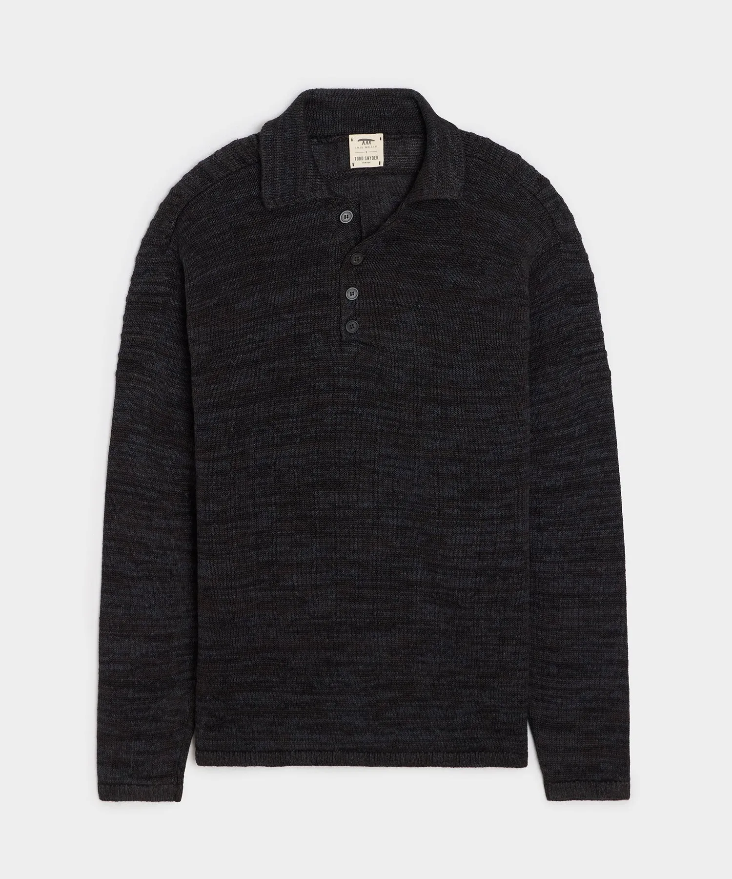 Inis Meáin Washed Linen Honda Sweater Polo sold by Todd Snyder