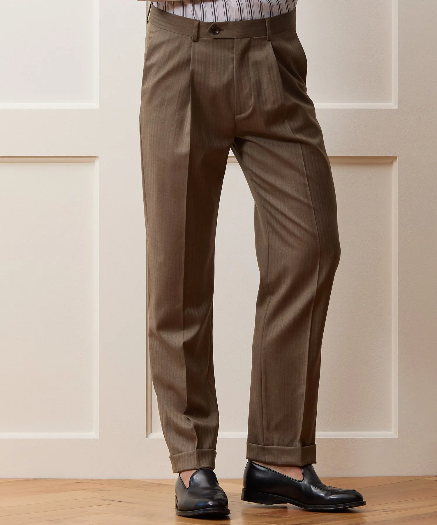 Italian Wool Herringbone Madison Trouser sold by Todd Snyder product image thumbnail 2