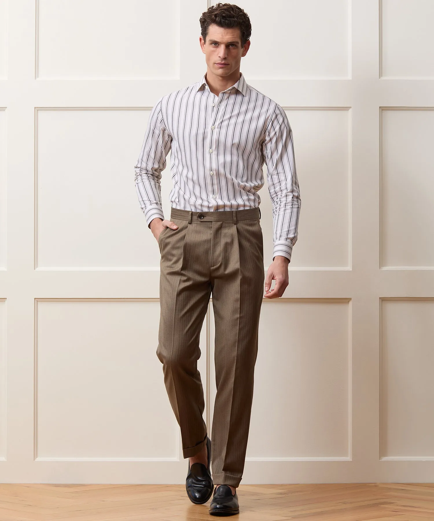 Italian Wool Herringbone Madison Trouser sold by Todd Snyder product image thumbnail 3