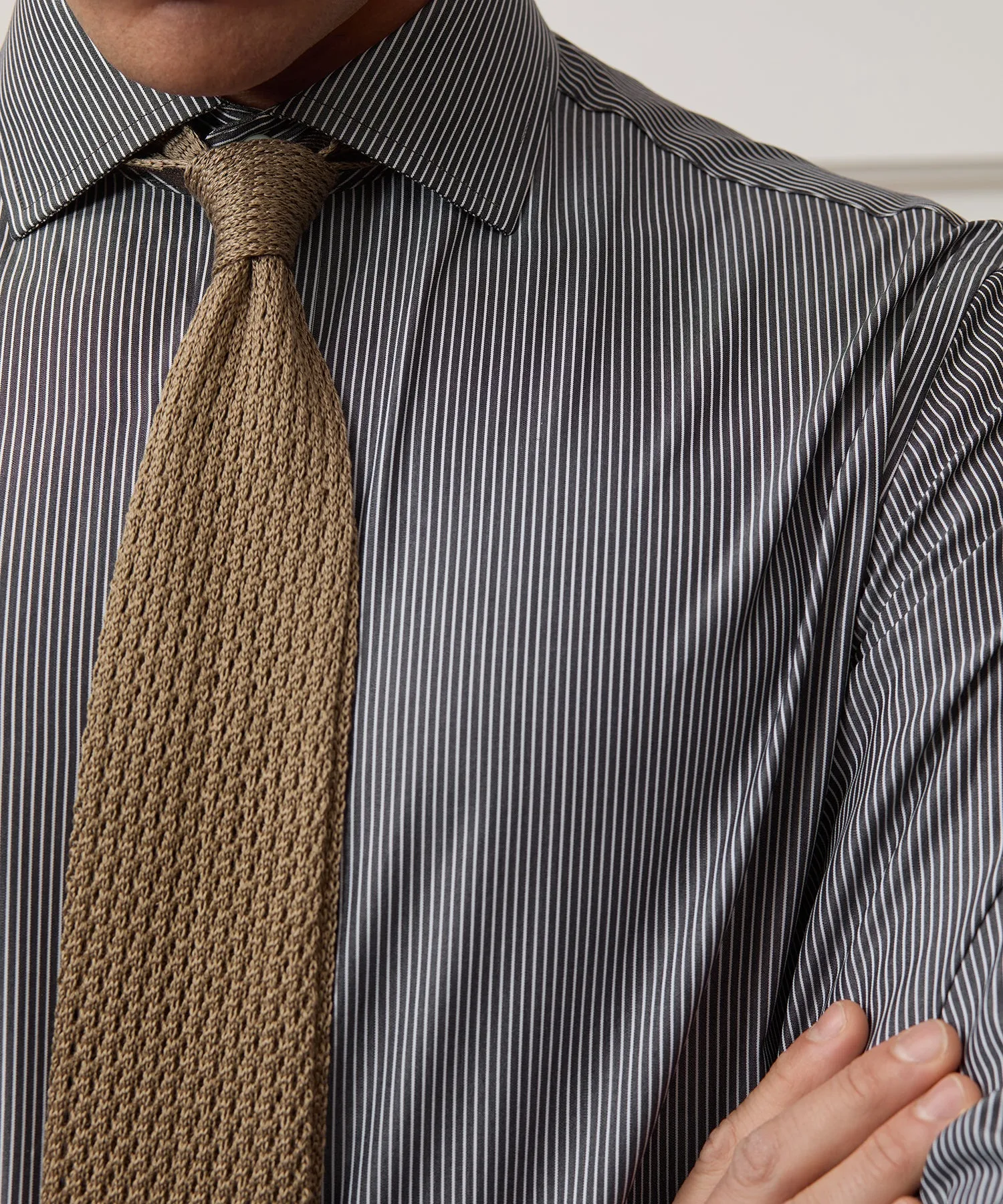 Italian Cotton Open Weave Knit Tie sold by Todd Snyder product image thumbnail 2