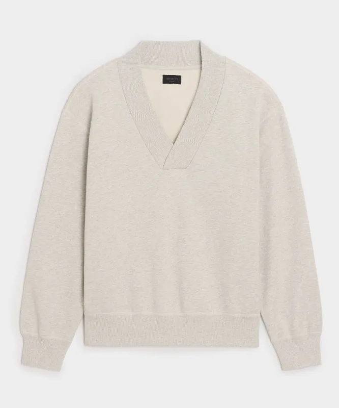 Relaxed Portuguese Terry V-Neck Sweatshirt sold by Todd Snyder