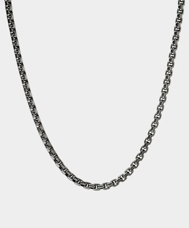 John Hardy Dark Sterling Silver Box Chain Necklace sold by Todd Snyder
