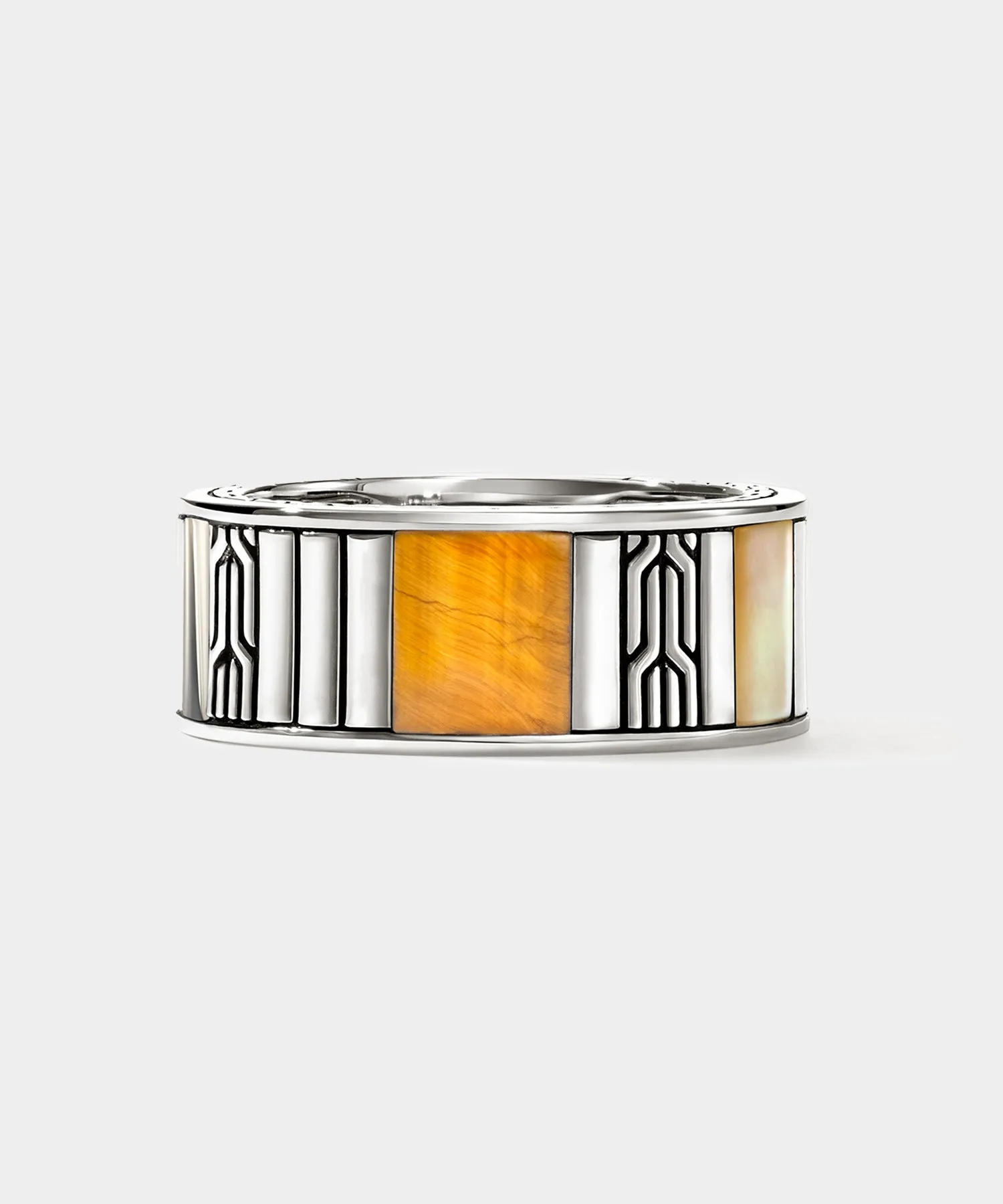 John Hardy Sterling Silver Tiger Eye Icon Band Ring sold by Todd Snyder