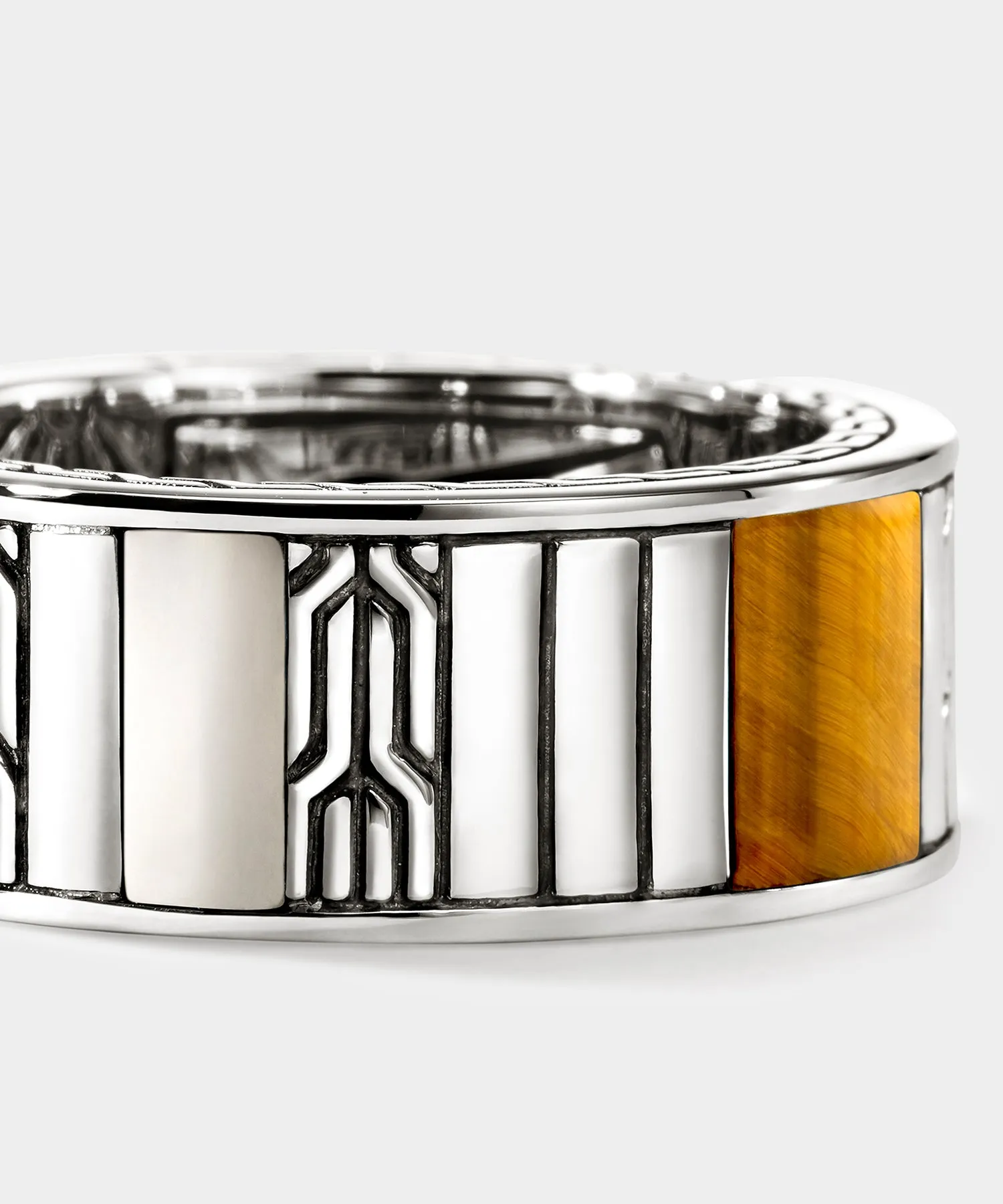 John Hardy Sterling Silver Tiger Eye Icon Band Ring sold by Todd Snyder product image thumbnail 2