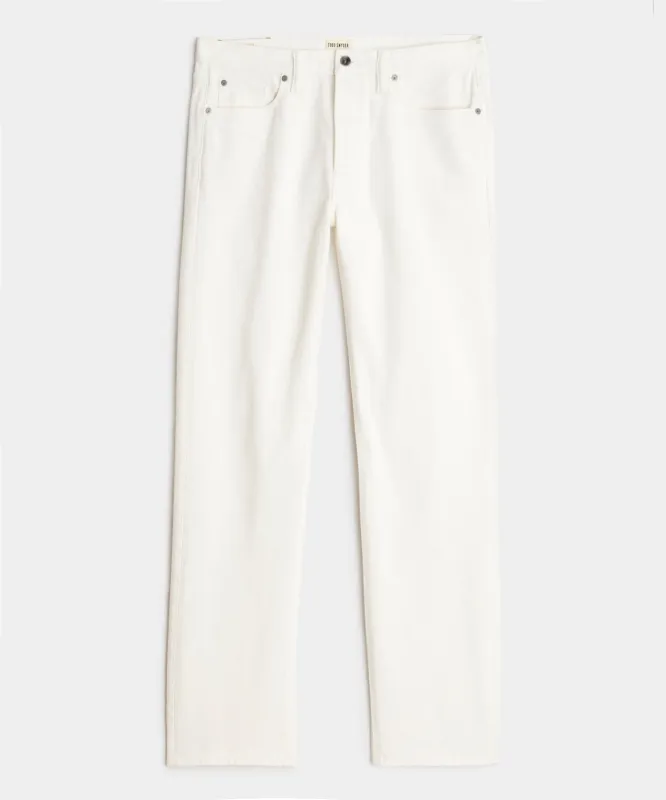 Straight Japanese Selvedge Stretch Jean in White made by Todd Snyder