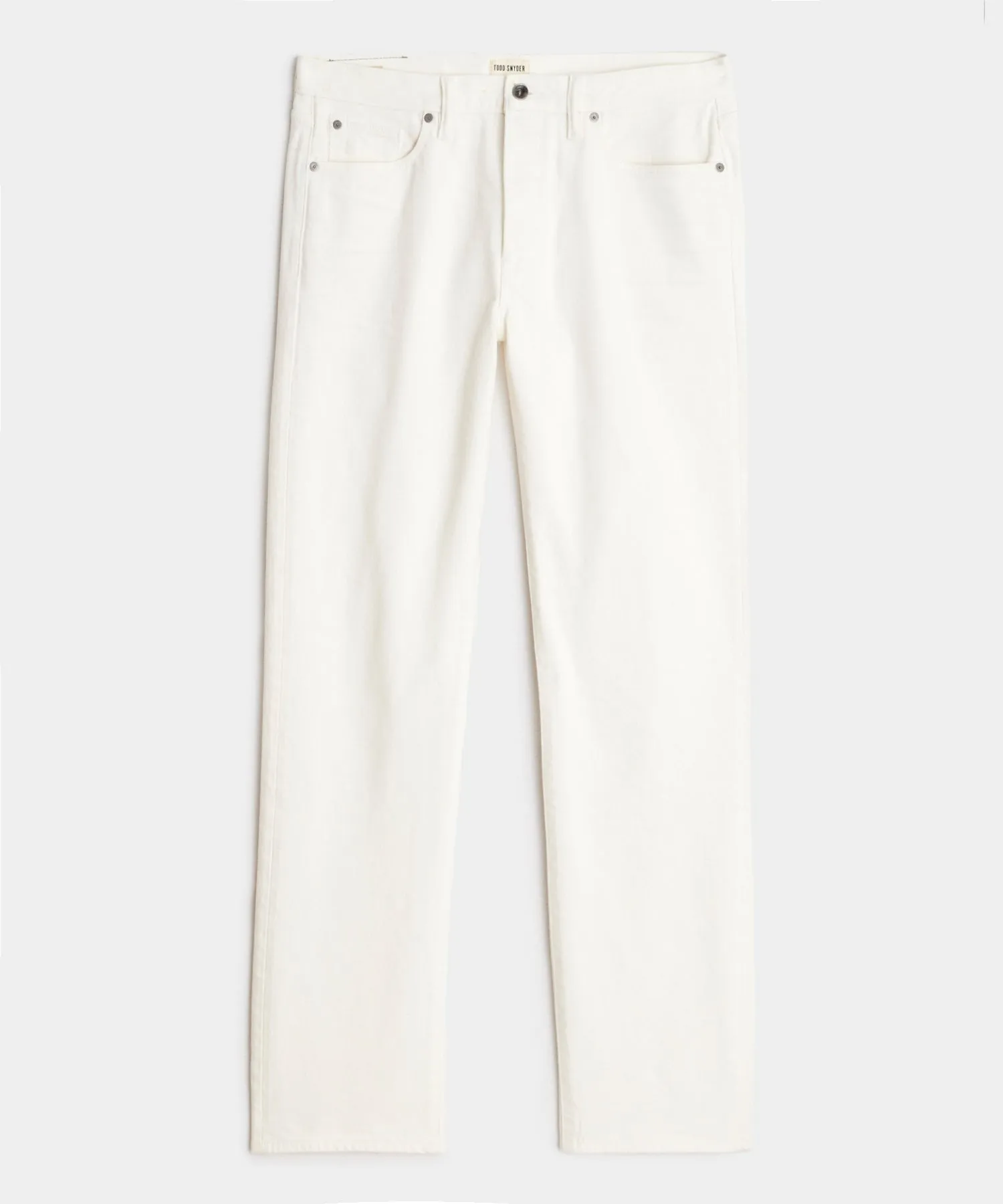 Straight Japanese Selvedge Stretch Jean in White sold by Todd Snyder