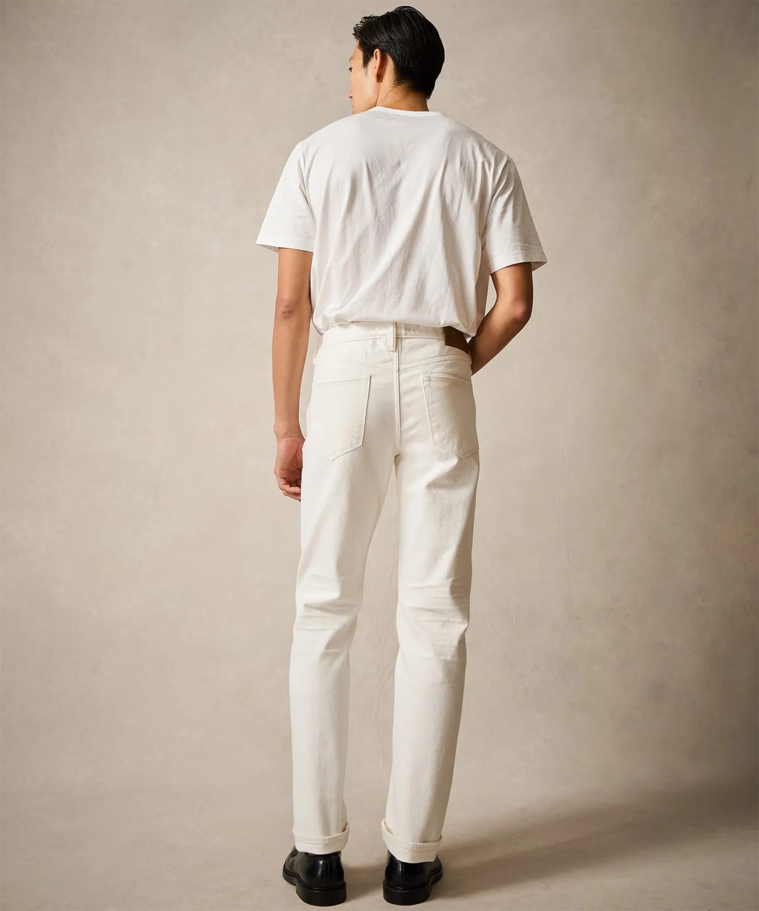 Straight Japanese Selvedge Stretch Jean in White sold by Todd Snyder product image thumbnail 4