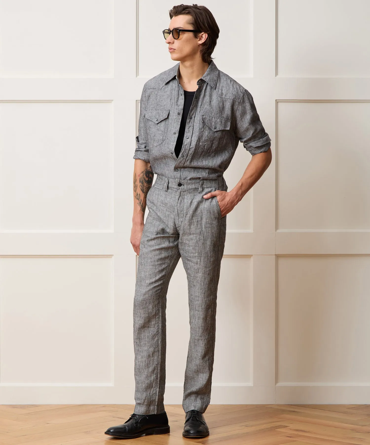 Straight Fit Linen Favorite Pant sold by Todd Snyder product image thumbnail 3
