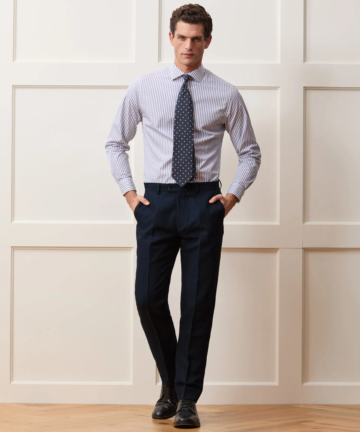 Italian Cotton-Linen Pinstripe Sutton Trouser sold by Todd Snyder product image thumbnail 3