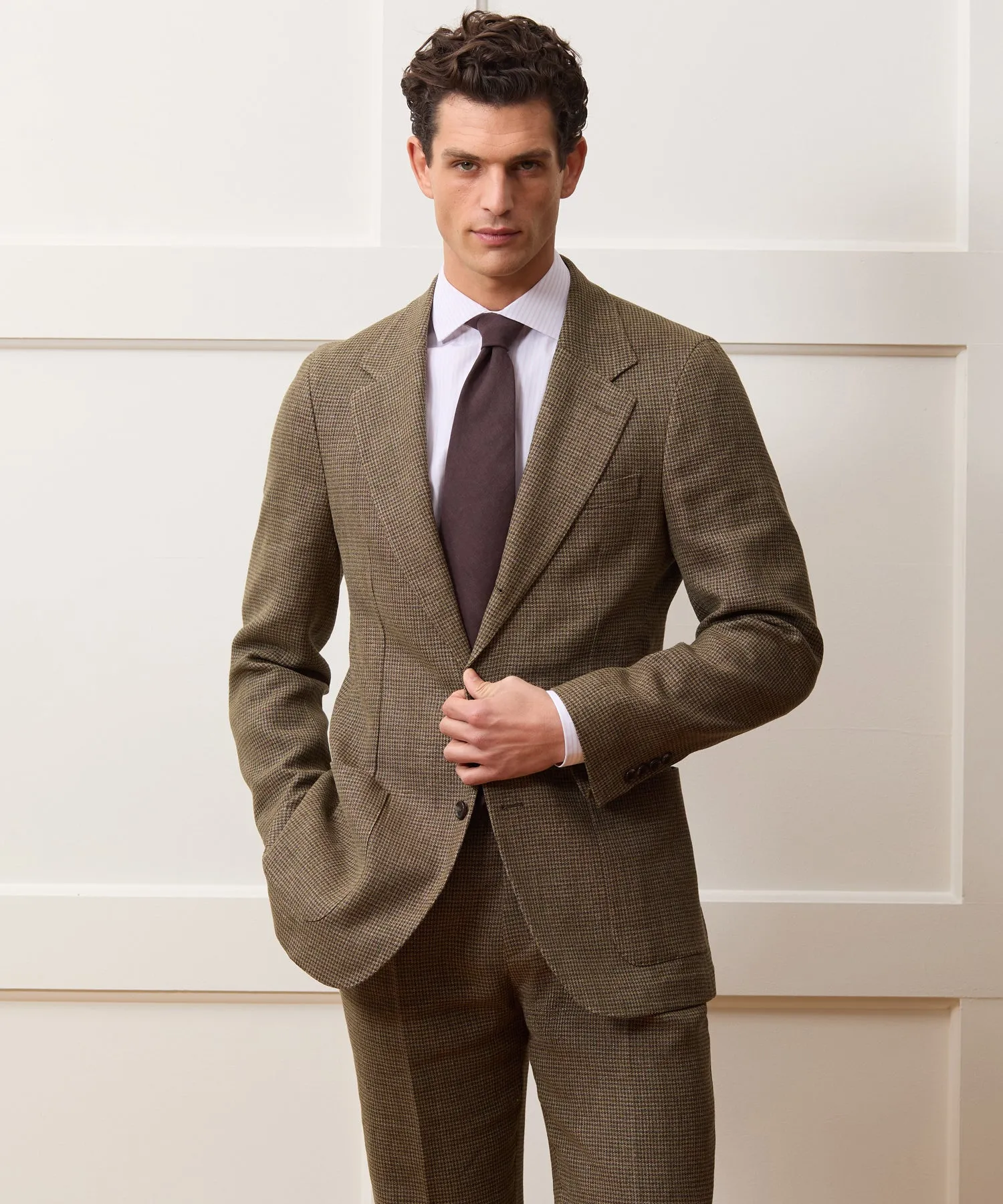 Italian Linen Houndstooth Madison Jacket sold by Todd Snyder product image thumbnail 2