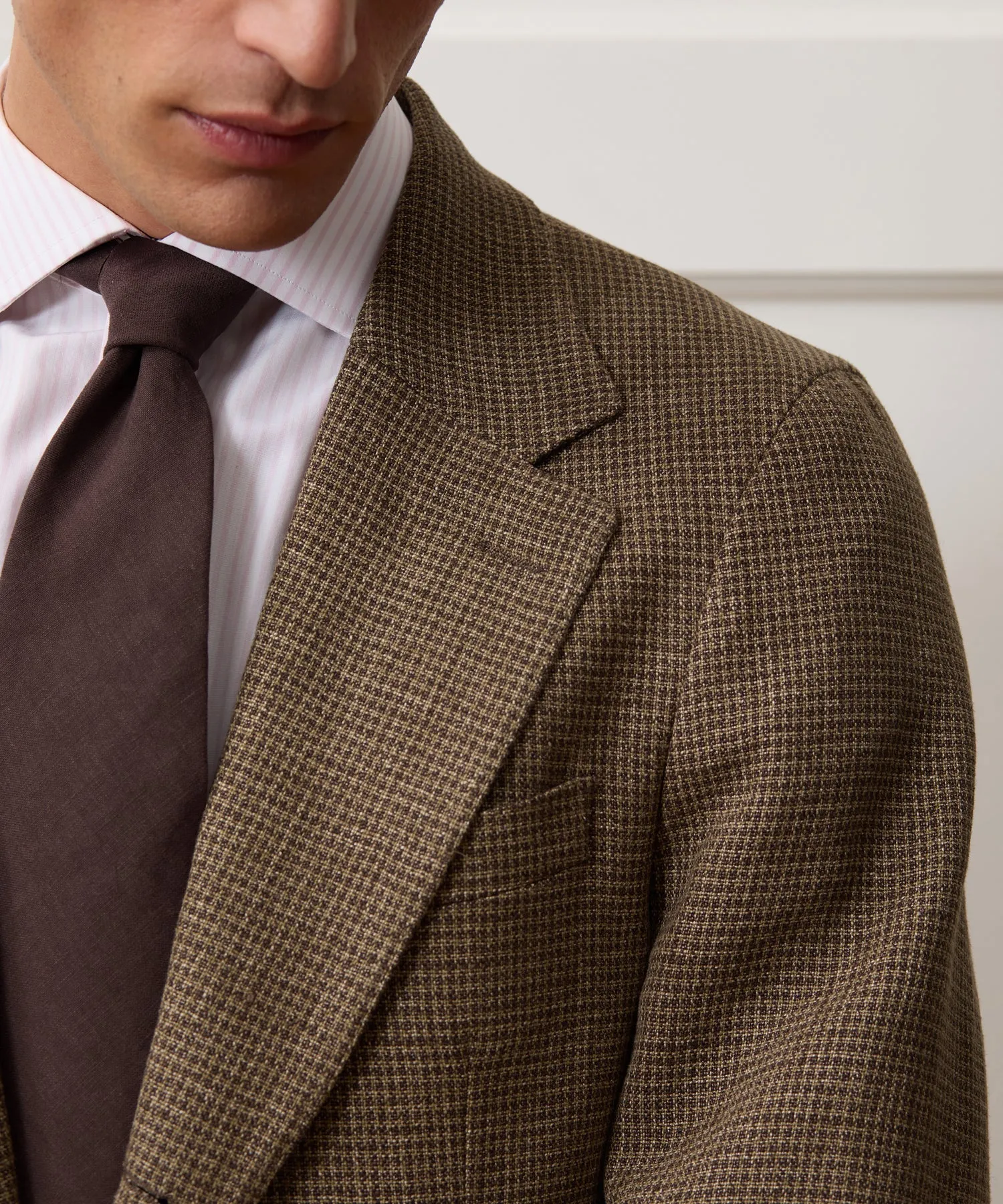 Italian Linen Houndstooth Madison Jacket sold by Todd Snyder product image thumbnail 4