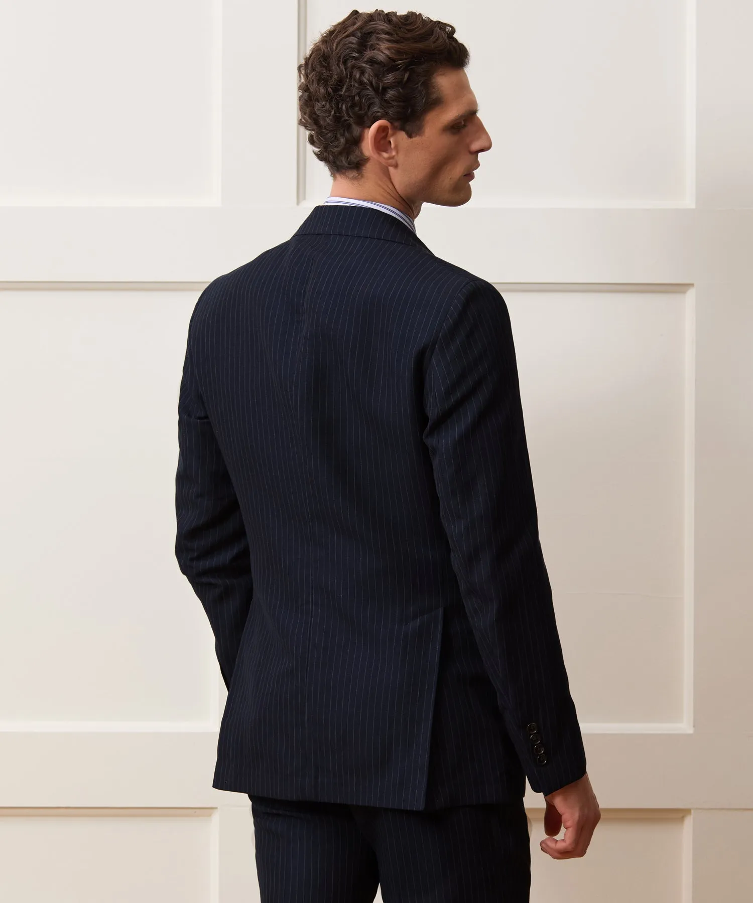 Italian Cotton-Linen Pinstripe Sutton Jacket sold by Todd Snyder product image thumbnail 5