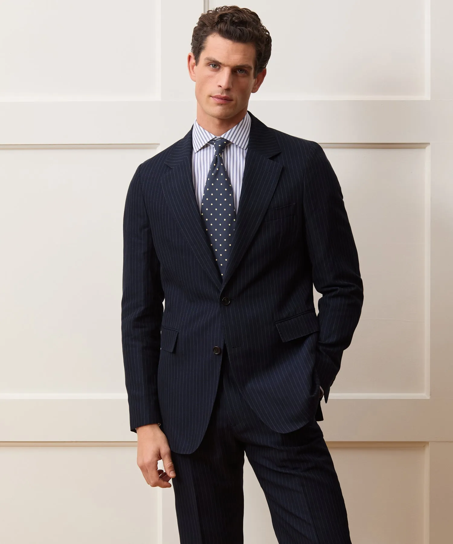 Italian Cotton-Linen Pinstripe Sutton Jacket sold by Todd Snyder product image thumbnail 2